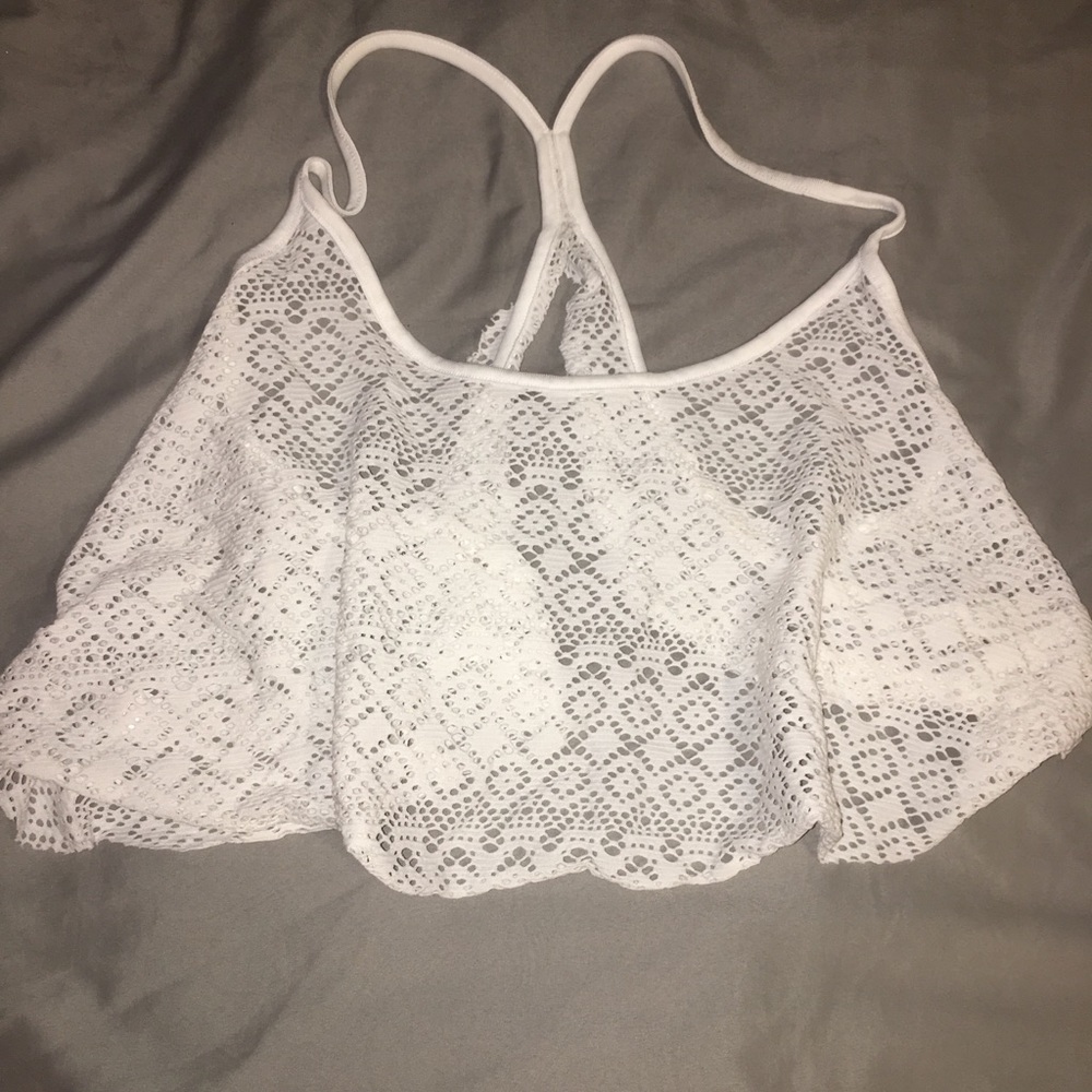 White crop top COVER UP from PINK